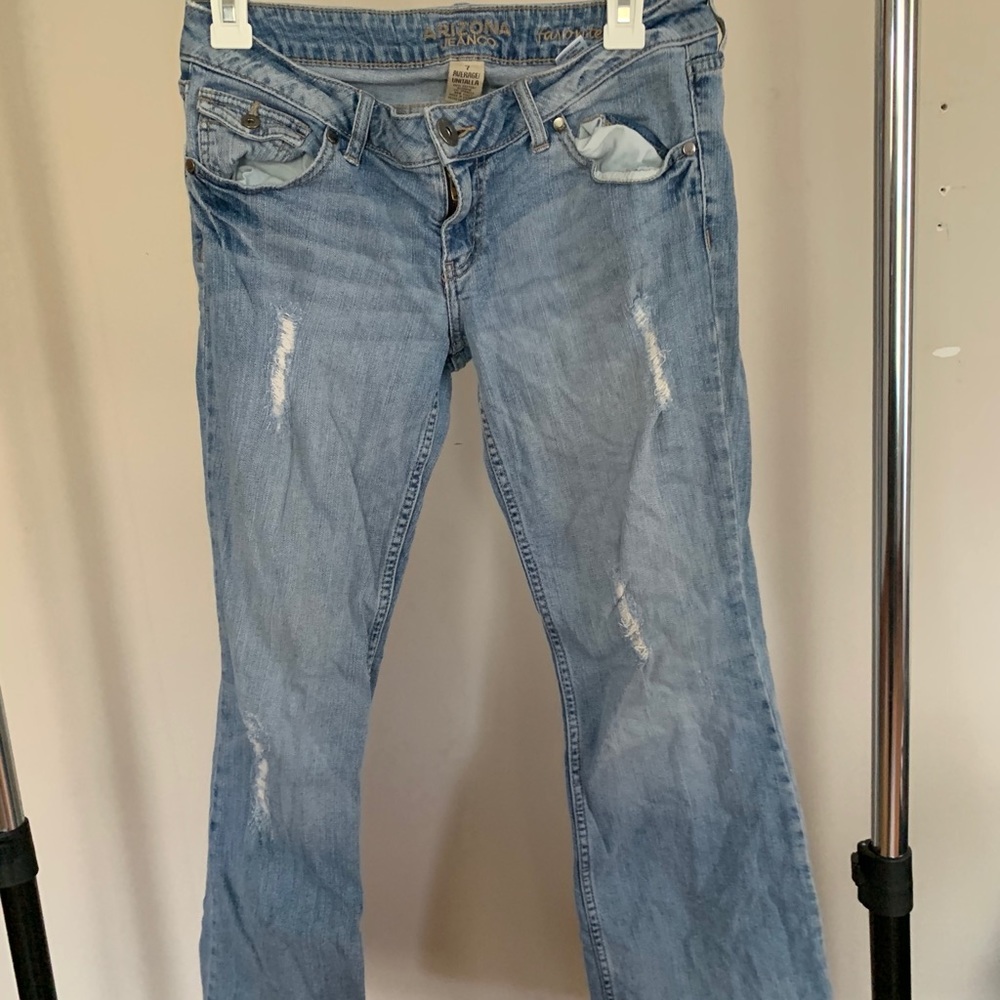 Arizona Light Wash Distressed Bootcut Jeans